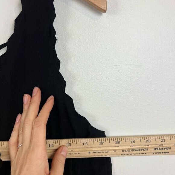 Snidel Women’s Size XSl Black Sleeveless Baby Doll Mini Ruffled Hem Romper Dress - Picture 8 of 13